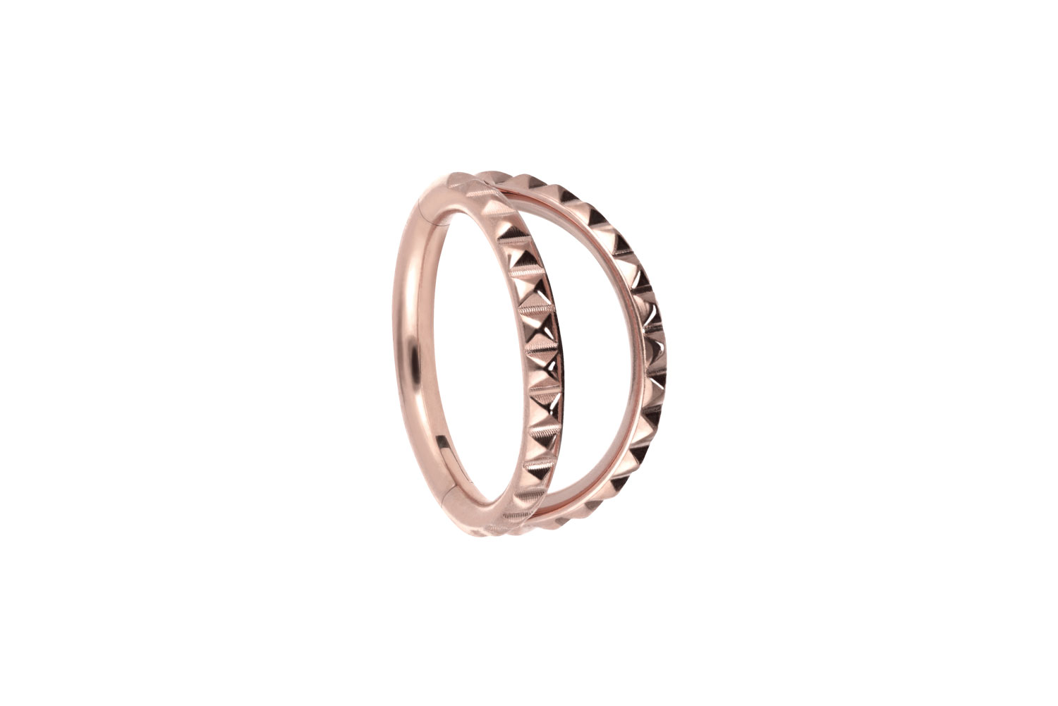 Titan Segmentring Clicker Piercing 2 RINGE + NIETEN